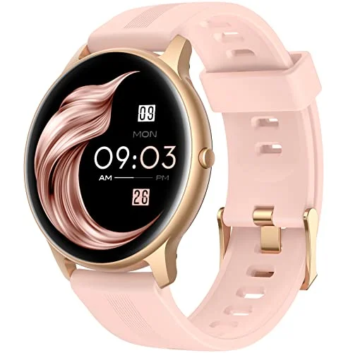AGPTEK Smartwatch Mujer, LW11 Reloj Inteligente Deportivo 1.3 Pulgadas Táctil Completa IP68, Monitor de Sueño, Seguimiento del Menstrual, Control de Musica, Regalo Navidad